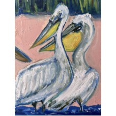 “Albatrosses. Bilosaraiskyi Nature Reserve” – Original Bird Painting, Oil on Paper | Marina Stognieva “Albatrosses. Bilosaraiskyi Nature Reserve” – Original Bird Painting, Oil on Paper | Marina Stognieva